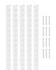 Shelf Pilaster, 60-inch 5 Pack, Dual Track Upright Wall Shelving System, Heavy Duty Support System Twin Slot Shelf Rails, 25 Screws