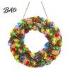 Seasonal Holiday Crafting Set Christmas Diamond Painting Wreath Kit with LED String Lights, Snowman Pearl Art Shiny Acrylic Craft for Adults,