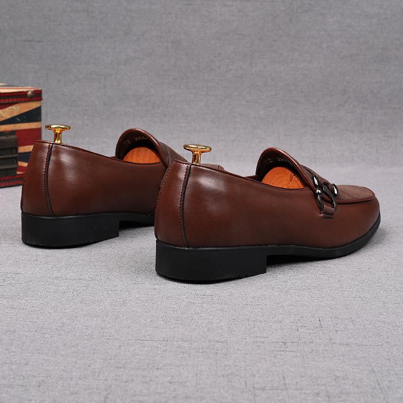Fashion Black Brown Men's Suede Leather Patchwork Flats Shoes Male Designer Driving Monk Strap Loafers Homecoming Wedding Dress Footwear