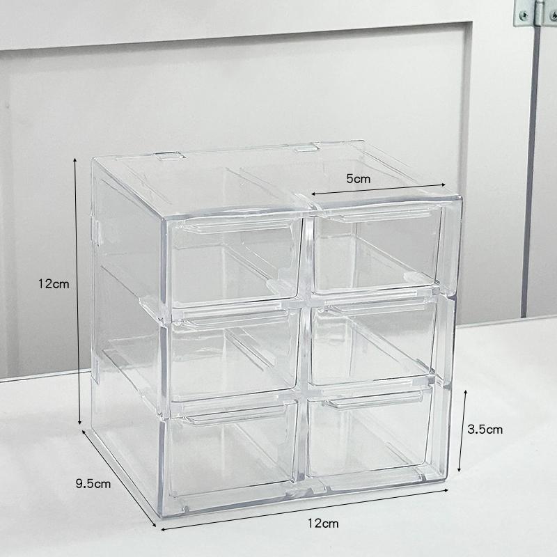 

Transparent Jewelry Storage Box Organizer Table Drawer-Type Stackable Organizing Box 9 Grid Acrylic Display Jewelry Storage Rack