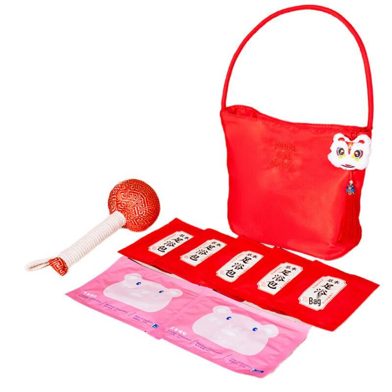 Chinese Red Lucky Lion Tote Bag Gift Set