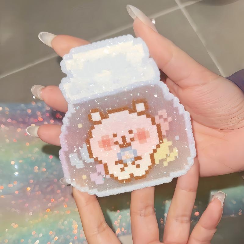 Flash Ironing Cloth For Fuse Beads Reusable Rainbow Sequin Iron Paper Heatproof Mat For Diy Melting Beads Craft Accessory