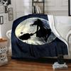 1pc Moon Witch Blanket, Lightweight Flannel Throw Blanket for Sofa, Bed, Travel, Camping, Living Room, Office, Couch050