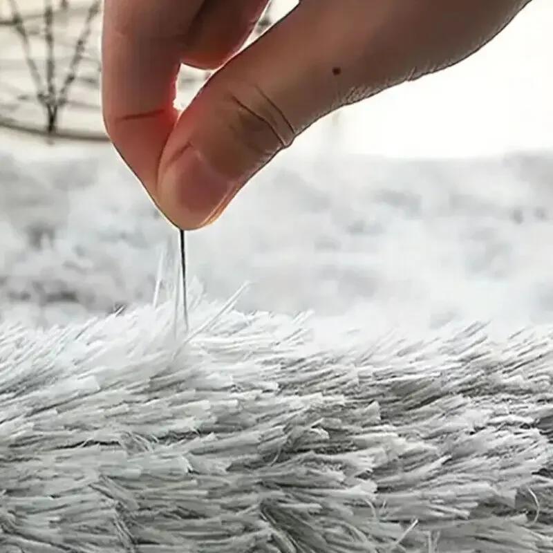 Oval Center Carpet Plush Fluffy Tie Dye Anti Slip Carpet Floor Cushion Bedroom Bedside Mat Rug Soft Foot Mats Home Decor New