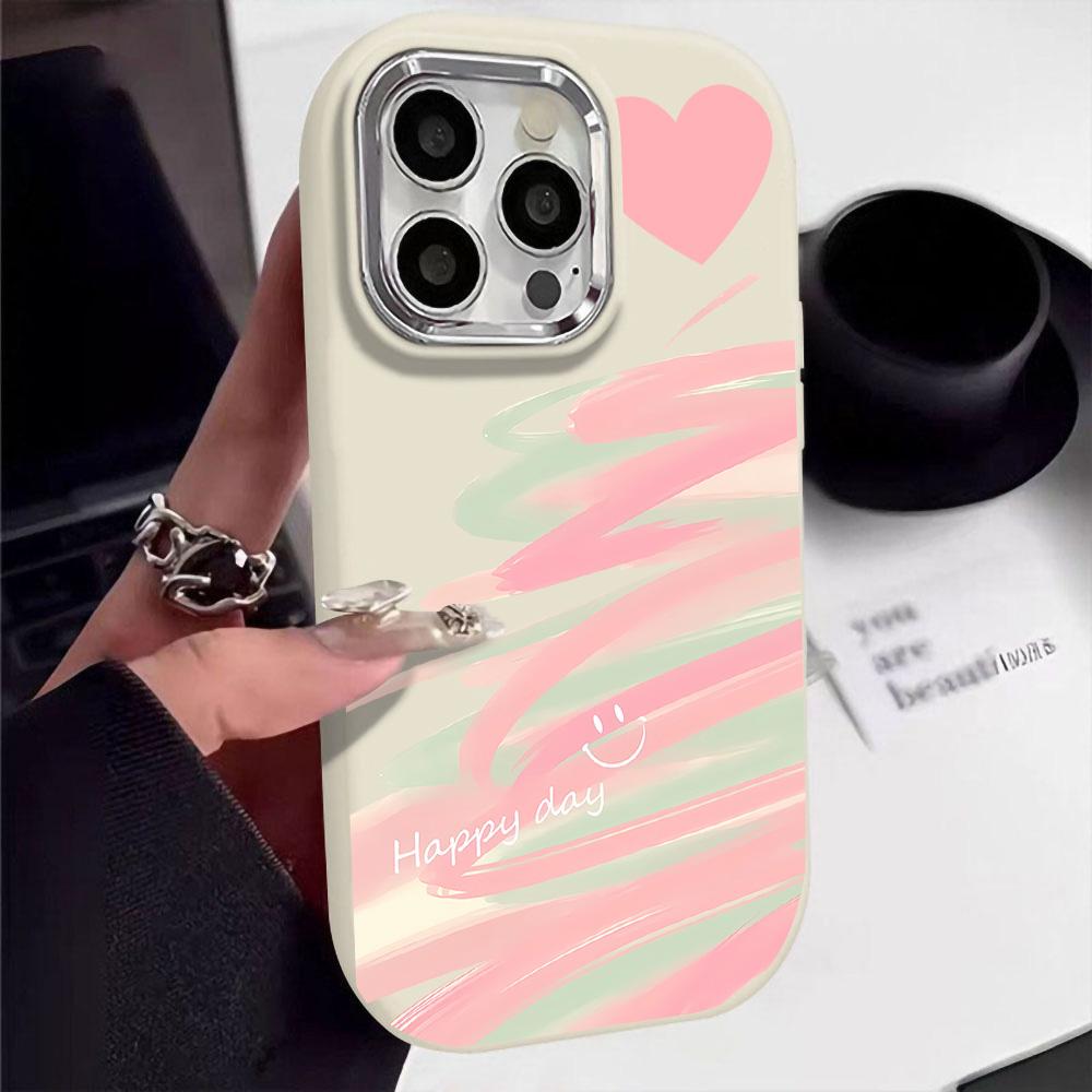 Silicone Phone Case For iPhone 11 15 16 Pro Max 13 14 12 15promax 16promax 13promax Shockproof Love Heart Funda Covers Bumper