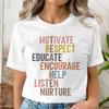Leopard Print Teacher Tshirt Motivate Respect Educate Inspirational Quote Back To School Tee Gifts Unisex Unisex Teacher Tshirts