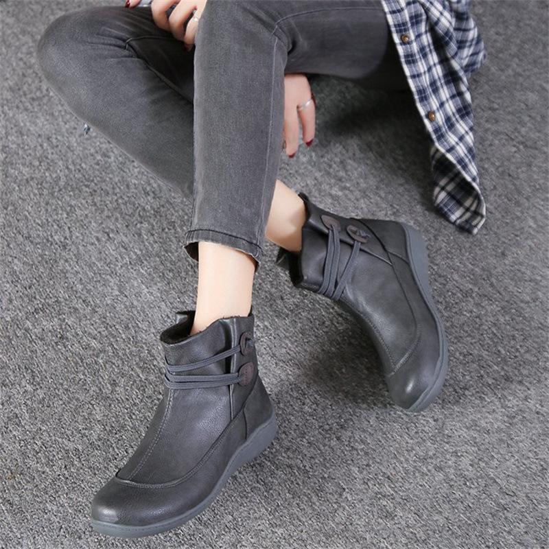 New European and American Autumn and Winter Short Boots Thick-soled Sports Lace-up Large-size Short Boots Martin Boots