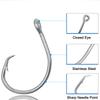 40Pcs/Box Saltwater Tuna Circle Hooks Stainless Steel Inline Big Game Circle Hooks Short Shank Saltwater 3X Strong Fishing Hooks