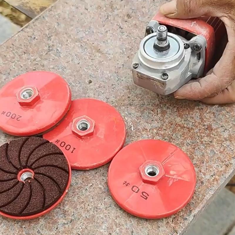 Carborundum Polishing Pad Round Carborundum Buffing Disc Wet Dry Granite Sanding Pad 50/100/200# For 100 Type Angle Grinder