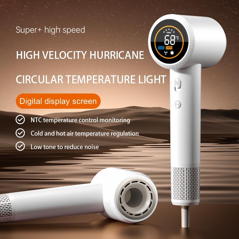 1600W High‑Speed Hair Dryer Digital Display NTC Constant Temp 6‑Gear Hot‑Cold Cycle Double Overheat Protection Magnetic Nozzle for Home Salon