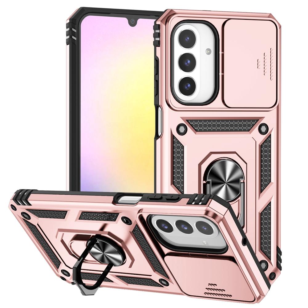 

For Samsung Galaxy A17 Case Magnetic Holder Ring Shockproof Armor Cover For Galaxy A17 A 17 GalaxyA17 Camera Protection Fundas For Galaxy A17 розового золота