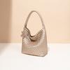 Gun Gun Champagne Gold Hand-woven Tote Bag Women's Large Capacity Premium Handheld Shoulder Bucket Bag