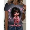 Summer 3D Printed Color T-shirt Women's Color Portrait Pattern Loose Comfortable Large Size Fashion Soft BreathableO-neck T-shirt