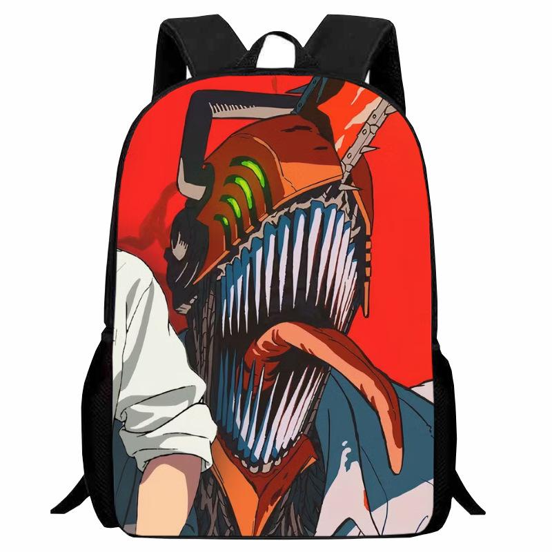 Printed Two-Dimensional Chainsaw Man Schoolbag, Primary School Student Cartoon Chaaw Man Backpack