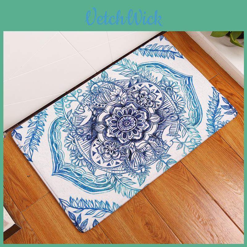 Luxurious 3d Flowers Printed Floor Mats Anti-slip Rugs With Timeless Design