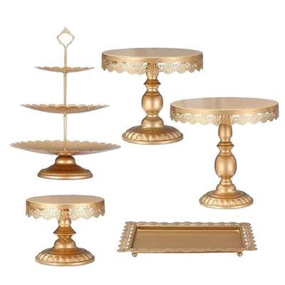 5PCS Cake Stands Set Metal Tiered Cupcake Holder for Wedding Birthday Party Baby Shower Celebration