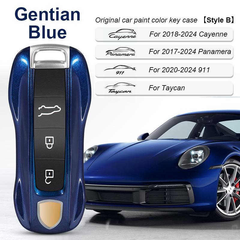 AABKR1 For Porsche Cayenne Mancan Panamera 911 718 Boxster Cayman Taycan 2010-2024 Car Key Paint Case Bordeaux Red Shell Replacement