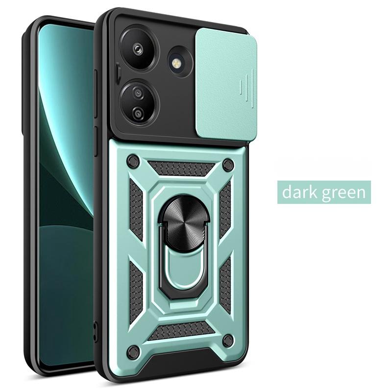 For Xiaomi Poco C65 Case Slide Camera Lens Armor Funda For Poxo Poko Pocco Little C65 C 65 4G Magnetic Holder Ring Protect Cover