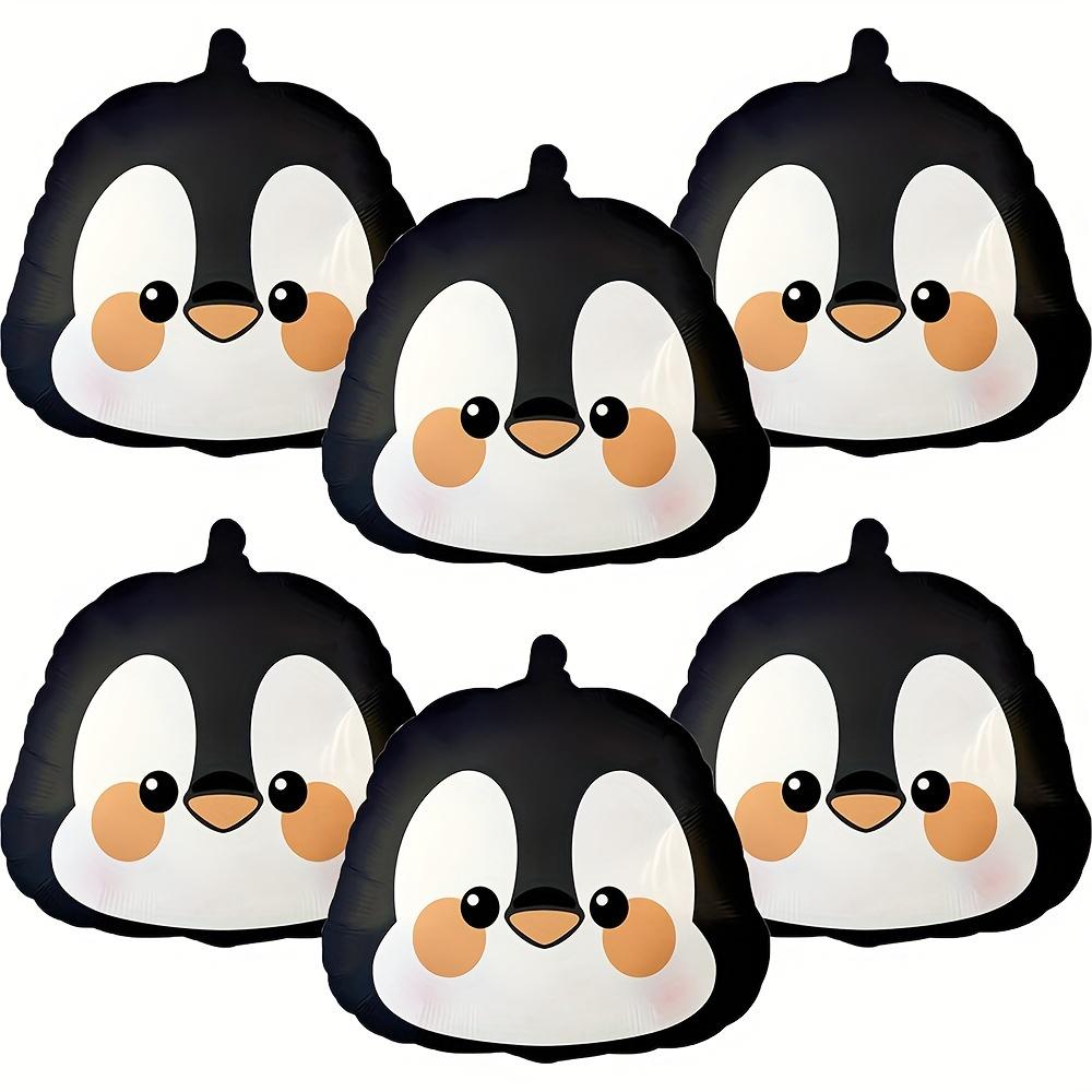 6-Pack of Penguin Head Foil Balloons Suitable for Birthday Parties and Animal-Themed Party Decorations