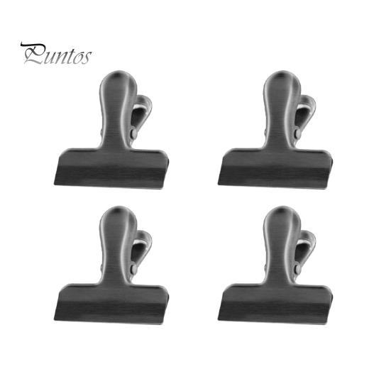 4 шт зажимов из нержавеющей стали для пищевых пакетов сильная сила укуса герметичные зажимы для закусок влагостойкие кухонные гаджеты для дома прочный пакет для чипсов чёрный 775₽