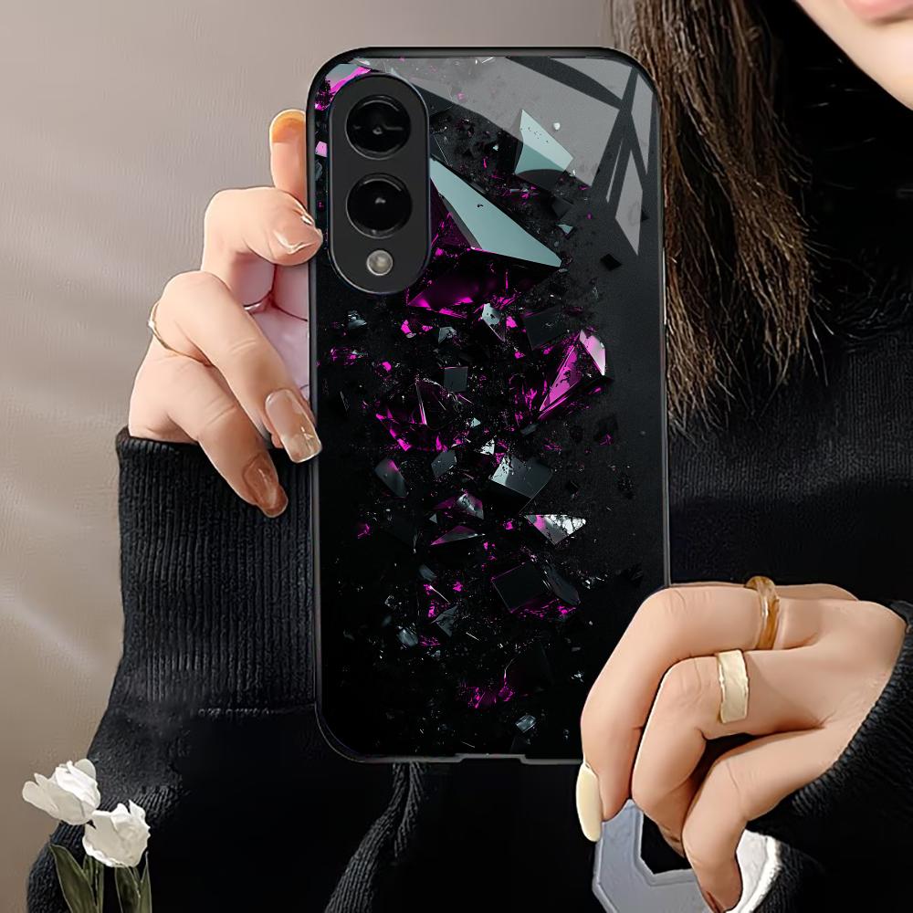 Unique Purple crystal Gradation High-end PhoneCase Glass PhoneCase for Samsung Galaxy S26 S25 S24 S23 S22 S21 FE,Ultra,Plus