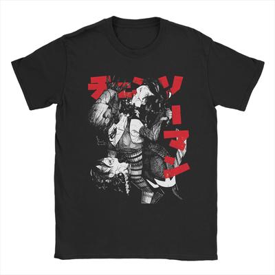 Chainsaw Man Reze T-Shirt Men Cotton Tops Casual Anime Movie Crewneck Short Sleeve