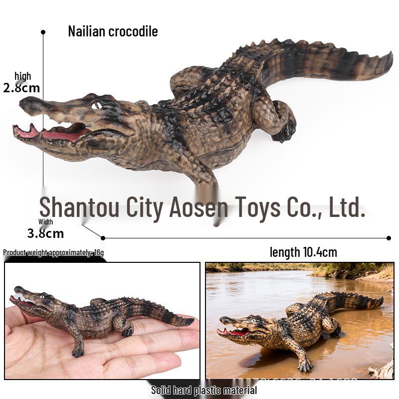 Children’s Animal Simulation Toy: Caiman, Wild Boar, and Nile Crocodile Models