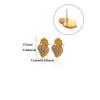 Cross Retro Pearl Temperament Earrings - 18K Gold Plated Stainless Steel with Diamond Inlaid Mother-of-Pearl Heart Bow Design