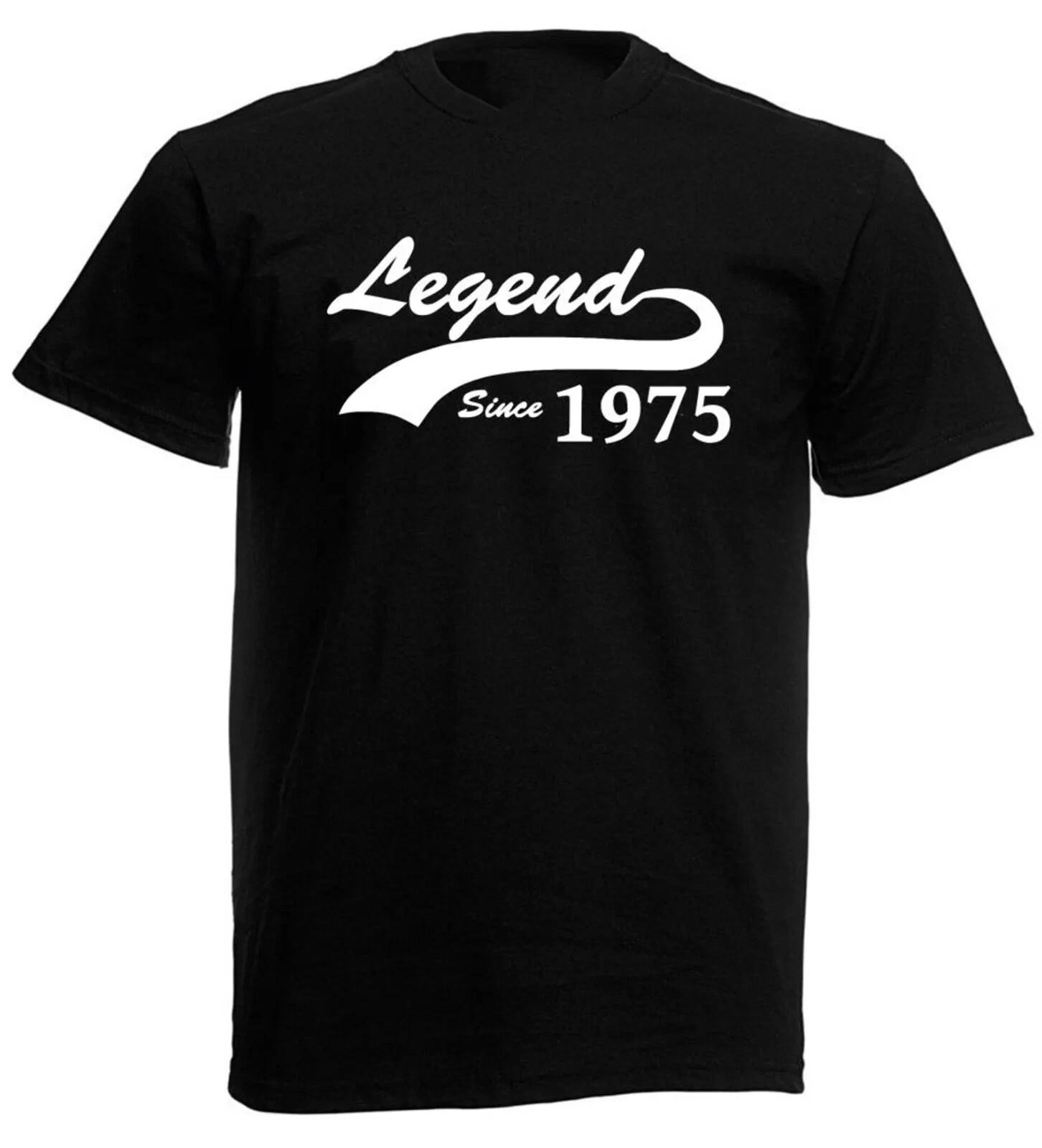Legend Since 1975 Men s T-Shirt 50th Birthday Gift for Him Dad Husband Funny Tee S