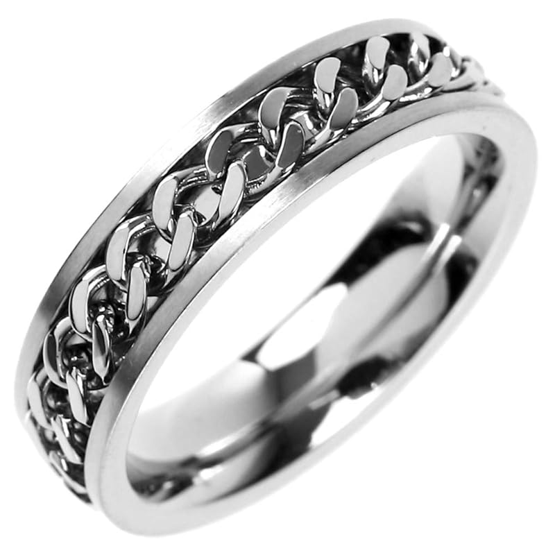 

[sakuto] ring men s ring simple silver stainless kihei chain slim width 6mm No. 14~31 (14)