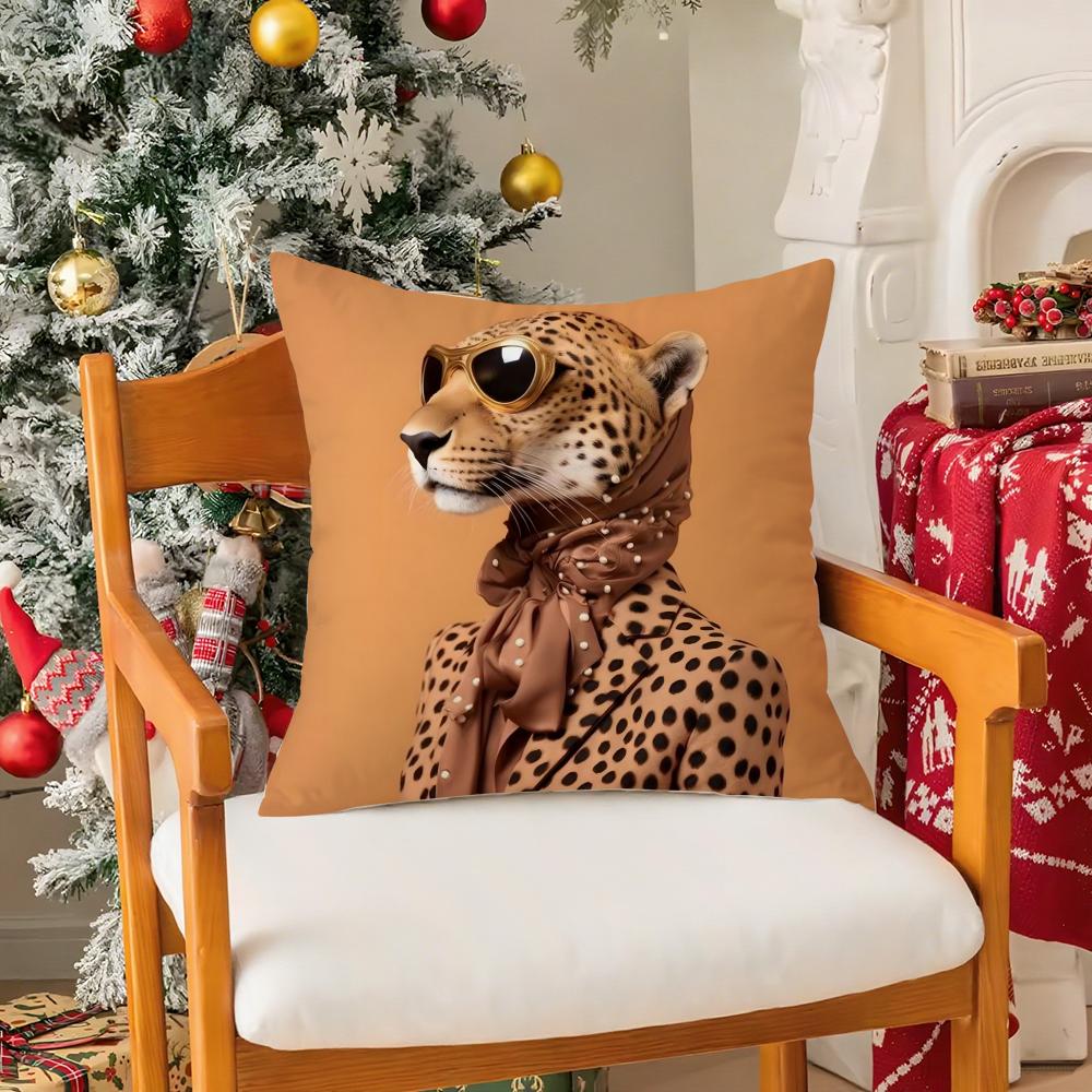 Fashion With Wreath Animals Pillow Case Silky elegant Comfort Sofa Bed Invisible zipper