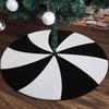 Black & White Halloween Candy Tree Skirt - Creative Double Layer Plush Christmas Skirt