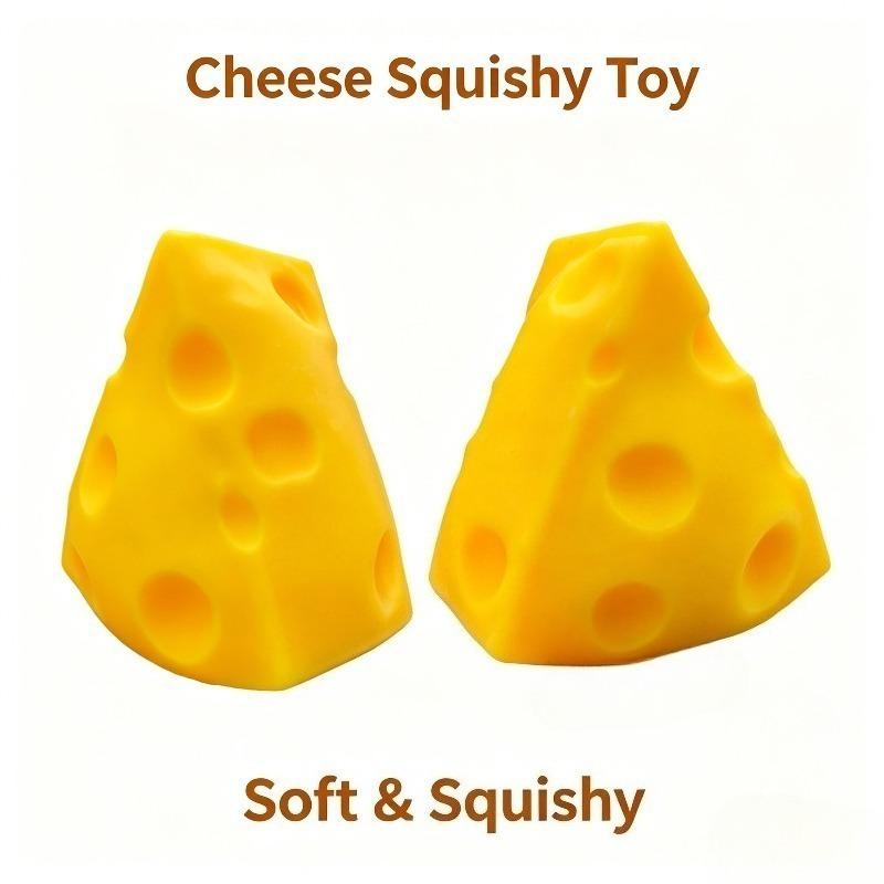 Cheese Stress Ball Squishy Fidget Toy Simulation Cheese Squeeze Toy Soft Cute Pinching Cheese Slow Rebound for Adults Toy