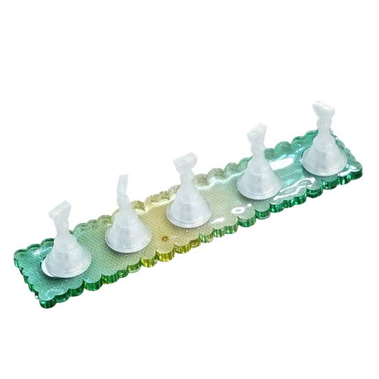 

1 комплект магнитного держателя для ногтей с градиентной цветной основой, профессиональный маникюр своими руками, подставка для ногтей, носимые накладные ногти, демонстрирующая полка, многоразовый гвоздь B зелёный