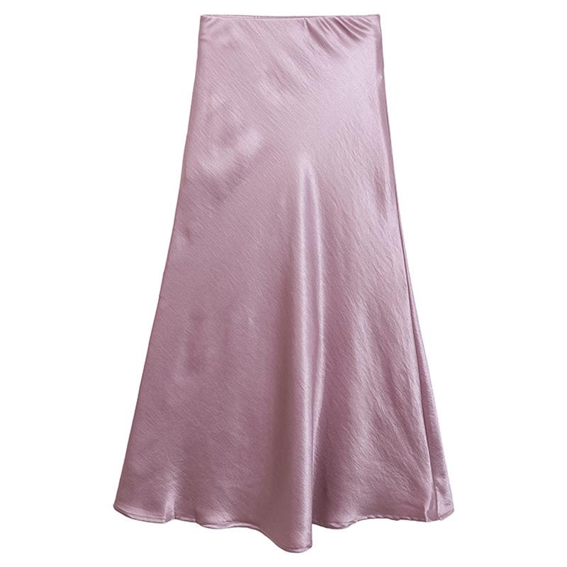 

Юбка-годе из ацетатного сатина с завышенной талией для женщин Fifei Yuan: Стройнящее, Дышащее, Легкое Миди для Весны/Лета Extra Large фиолетовый/розовый