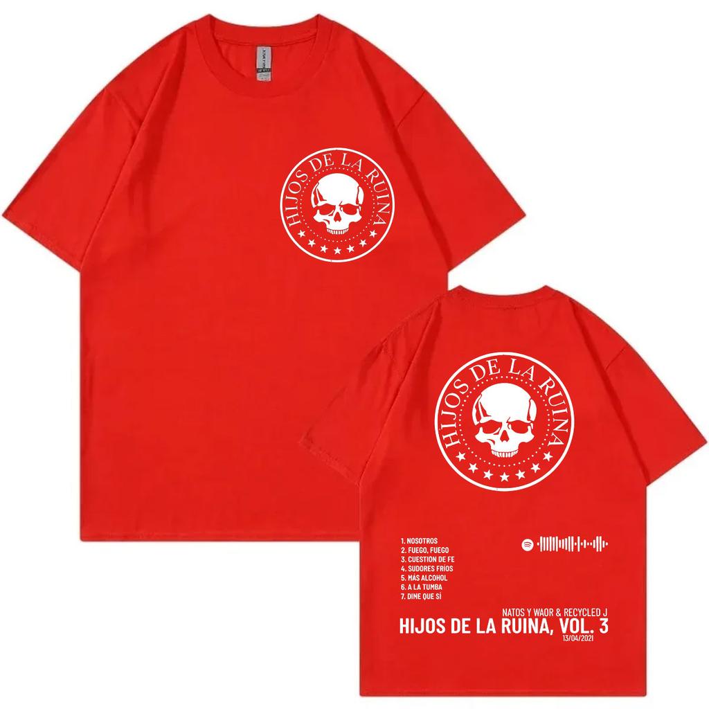 Rapper Natos Y Waor Double Sided Print T Shirt Hip Hop Vintage Short Sleeve Tshirt Men Women Casual Fashion Oversized Tshirts