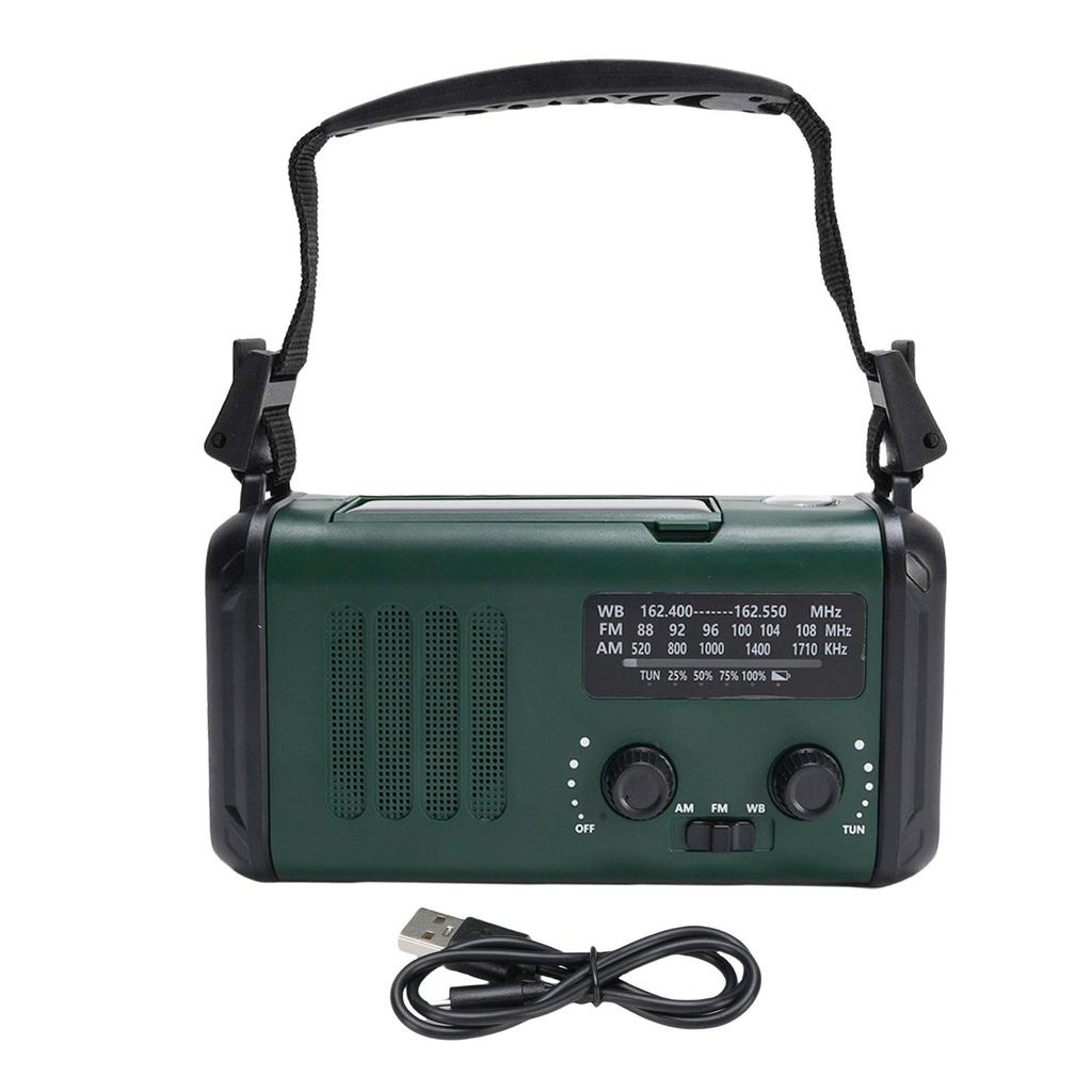 Solar Hand Crank Radio 10000mAh Battery AM FM NOAA Weather Radio with Reading Light Flashlight for Emergency Outdoor