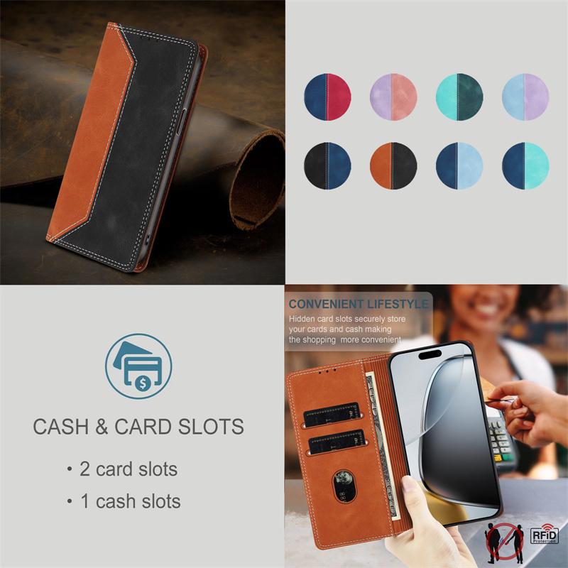 Fashion Magnetic Flip PU Leather Phone Case For Samsung Galaxy S26 Plus S25 Edge S24 FE S23 S22 S21 S20 Ultra S10 Wallet Card Holder Pocket Back Cover