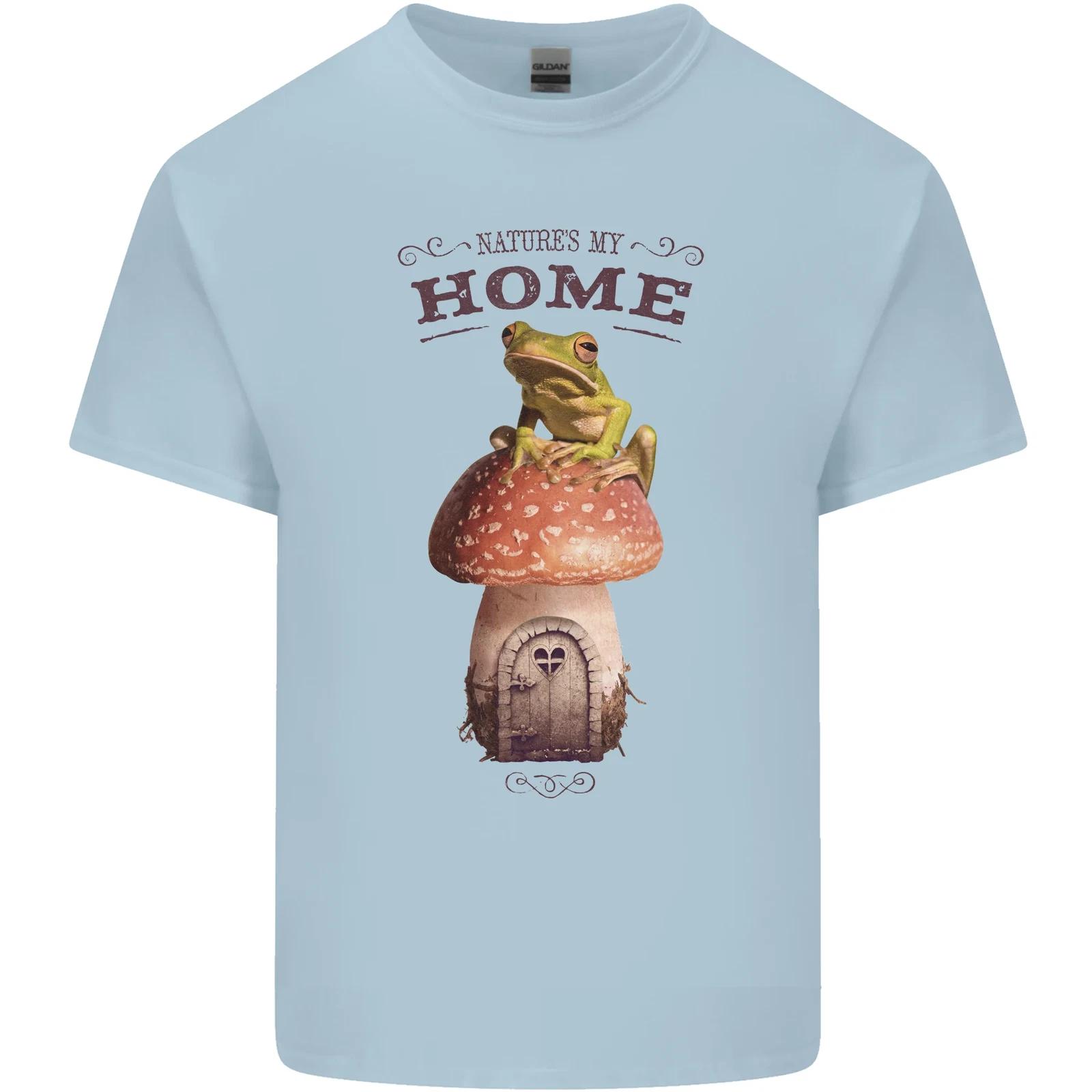 Nature My Home Mushroom Frog Kids T-Shirt Childrens M