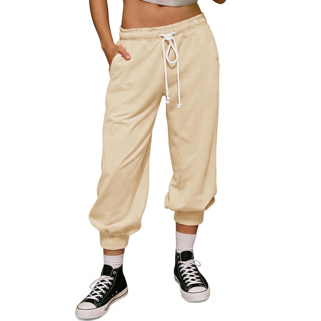 Damenhose Lässige Jogginghose Elastischer Bund Kordelzug Sportliche Jogginghose Mit Taschen