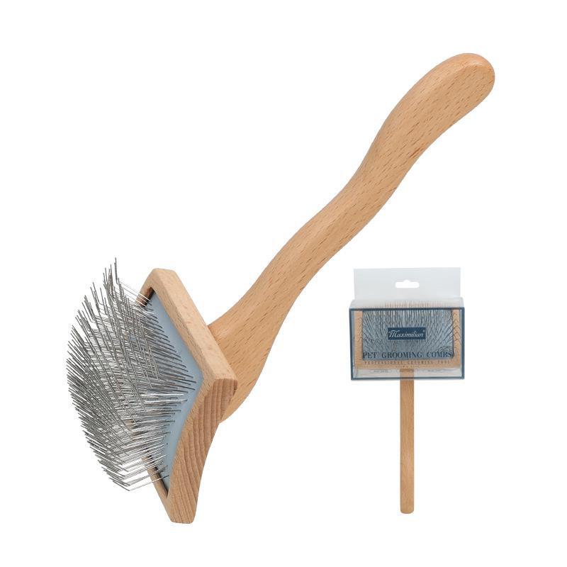 Solid Wood Pet Comb with Fluffy Needles and Detangle Knife
