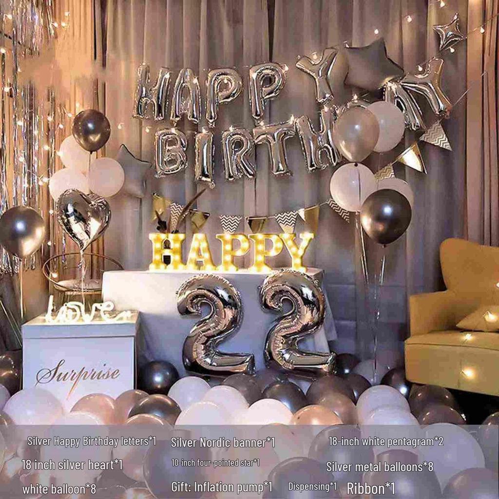 18th Birthday Party Decoration Set - Balloons & Backdrop for Boys and Girls