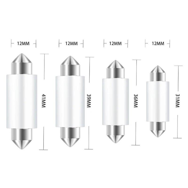 

10x C5W 12v Led Festoon LED Light C10W Canbus 31MM 36MM39MM41MM Interior Reading Light White 36mm белый