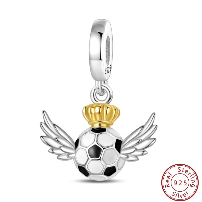 Sports Series Copper Football Badminton Boxing Yoga Ballet Charms Beads 3Mm Diy Fine Jewelry