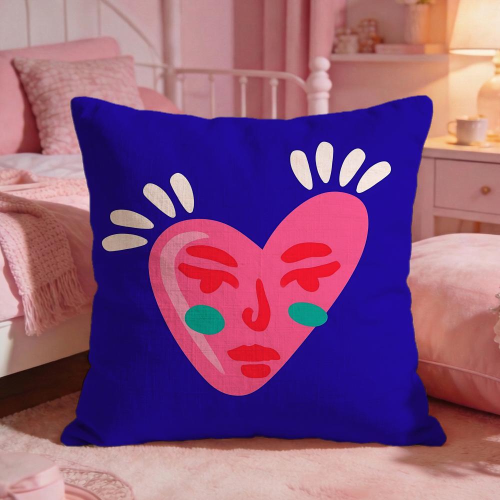 ArtGraffiti HeartS Cushion Cover Premium Comfort Reversible Pillow Cove Two in One Design for Any Room Car Interior
