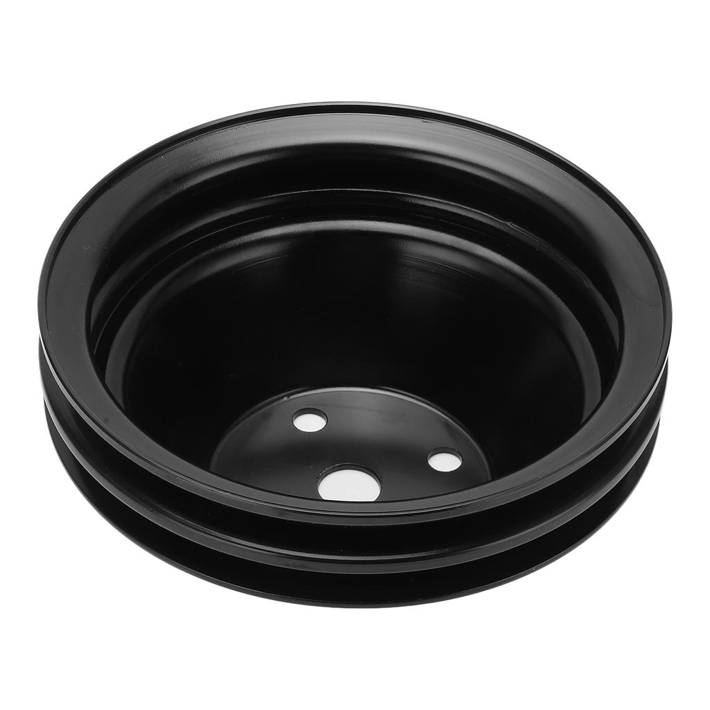 Crankshaft Pulley Double Groove Long Water Pump Pulley Replacement for Chevy Small Block SBC 262 350 400 Engine
