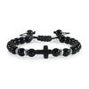 Prayer Men Women Bracelet Hematite Cross Rosary Natural Stone Beads Jesus Onyx Meditation Bracelets Bangles Jewelry Gift Pulsera