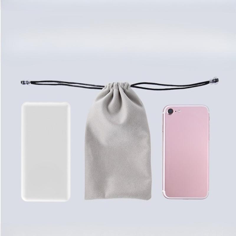 1Pc Drawstring Bluetooth Headset Bag Bag Thickened Storage Bag Mobile Phone D Power Bank Camera Bag Flannel Bag Cc Wireless Mouse