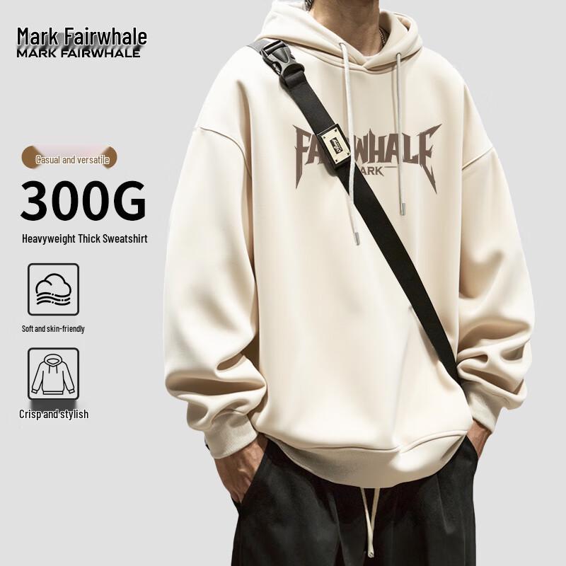 

Mark Huafei Men s Fall Letter Print Heavyweight Hooded Sweatshirt 3XL