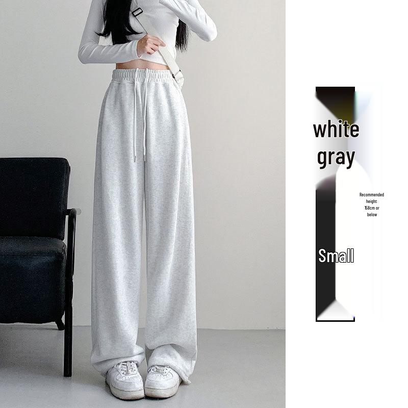 Pantaloni de trening gri cu picior lat pentru femei petite - Pantaloni jogger casual de toamnă 2024